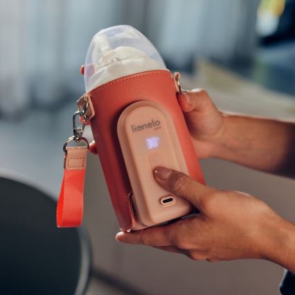 Lionelo - Ladattava pullonlämmitin THERMUP GO EVO 18W/5V vaaleanpunainen