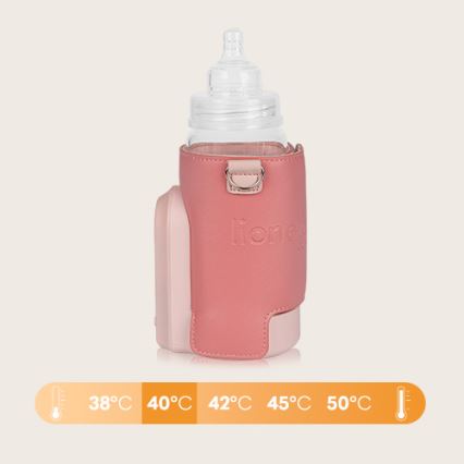 Lionelo - Ladattava pullonlämmitin THERMUP GO EVO 18W/5V vaaleanpunainen