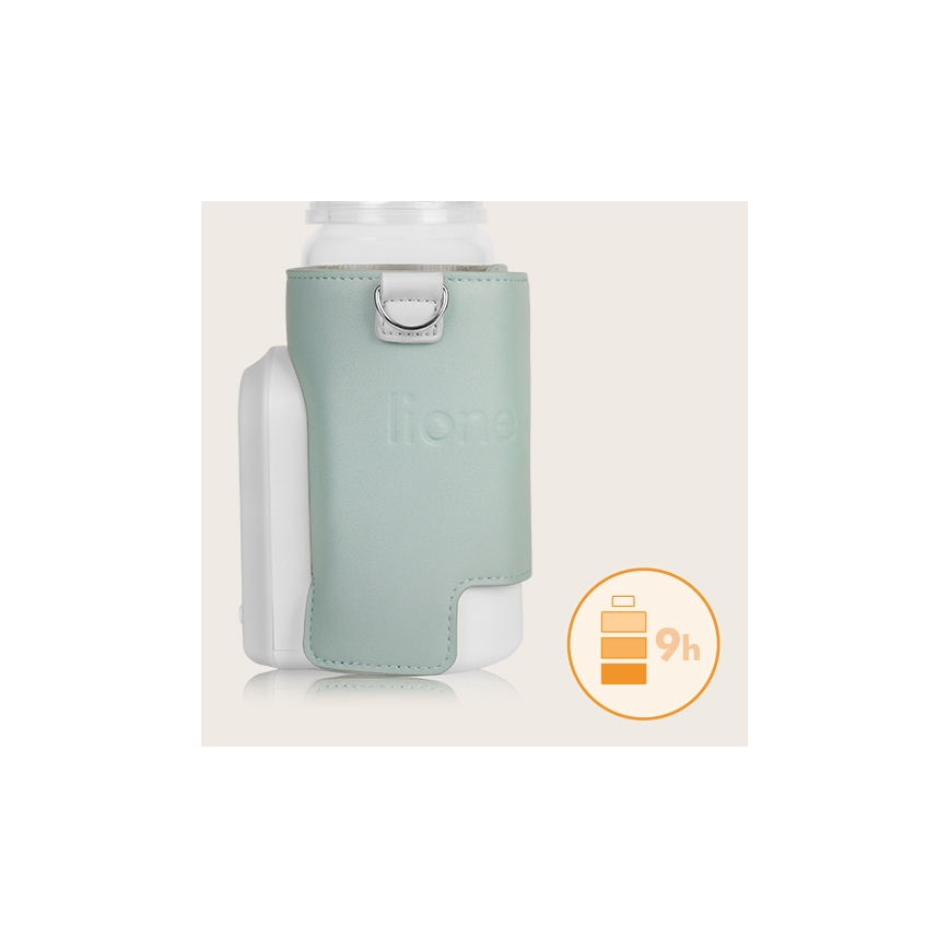 Lionelo - Ladattava pullonlämmitin THERMUP GO EVO 18W/5V vihreä/valkoinen