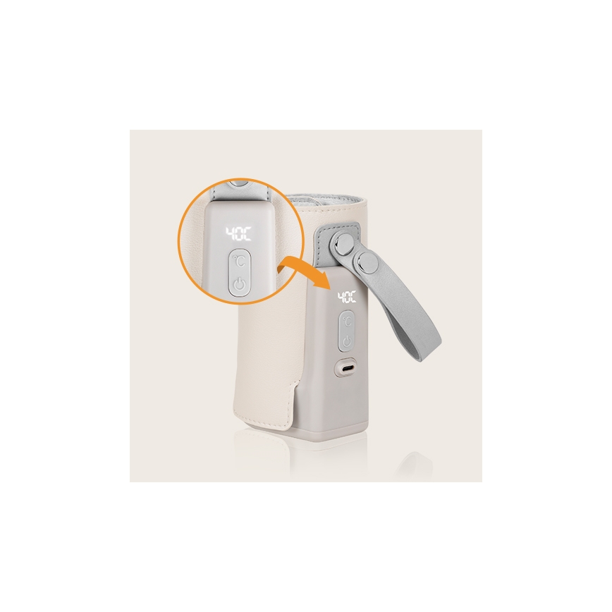 Lionelo - Ladattava pullonlämmitin THERMUP GO PLUS 10W/5V beige