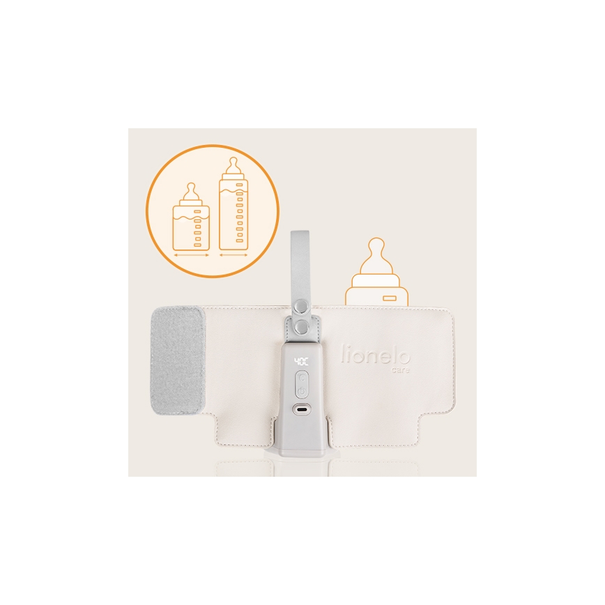 Lionelo - Ladattava pullonlämmitin THERMUP GO PLUS 10W/5V beige