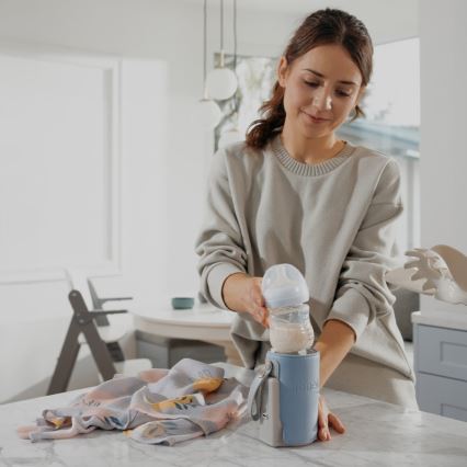 Lionelo - Ladattava pullonlämmitin THERMUP GO PLUS 10W/5V sininen/harmaa