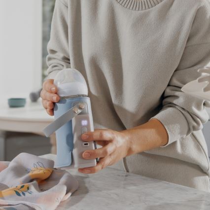 Lionelo - Ladattava pullonlämmitin THERMUP GO PLUS 10W/5V sininen/harmaa