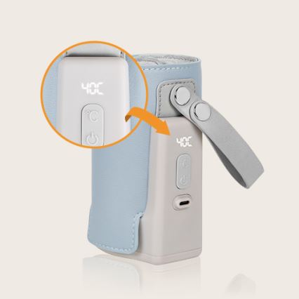 Lionelo - Ladattava pullonlämmitin THERMUP GO PLUS 10W/5V sininen/harmaa