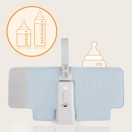 Lionelo - Ladattava pullonlämmitin THERMUP GO PLUS 10W/5V sininen/harmaa