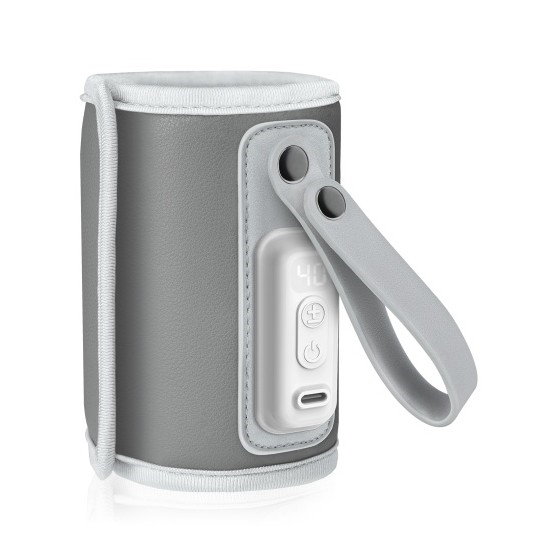 Lionelo - Ladattava tuttipullonlämmitin THERMUP GO 18W/5V harmaa/hopea