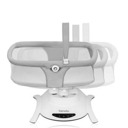 Lionelo - BELLA 2-in-1 lasten keinu musiikkitoiminnolla, 4xAA, betoniharmaa + kaukosäädin