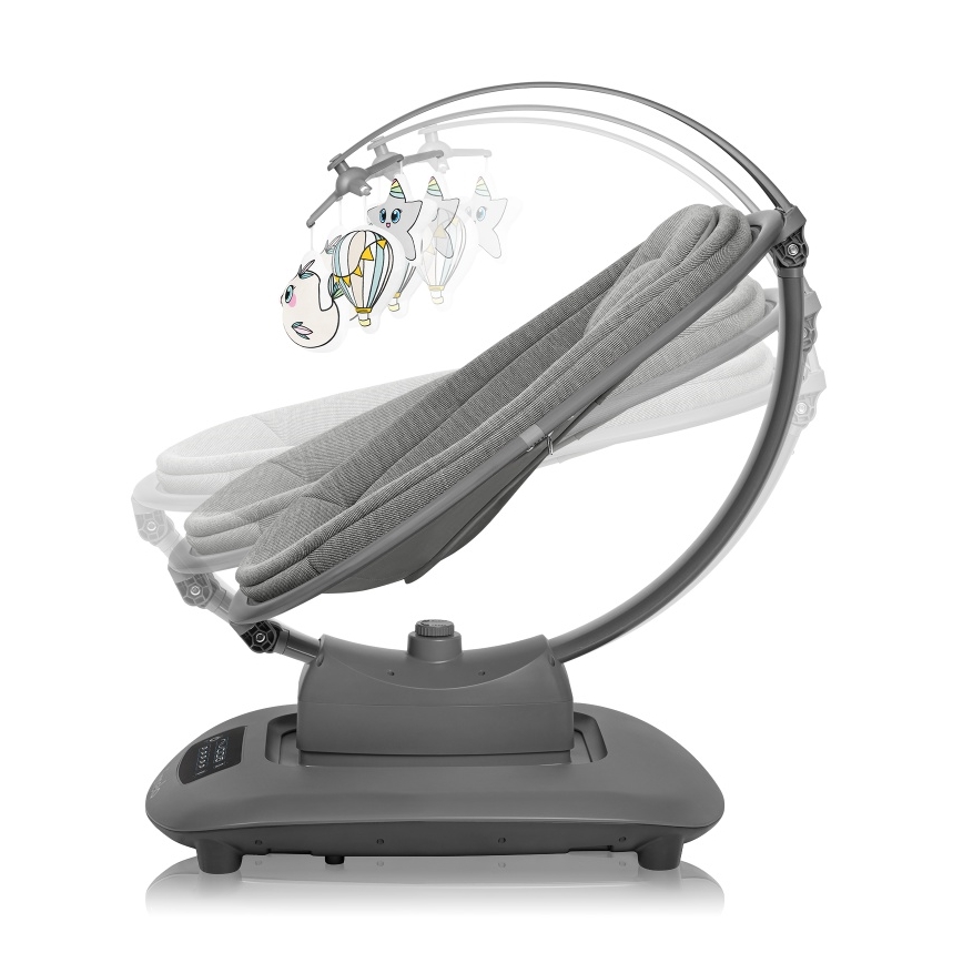 Lionelo - Lasten keinu musiikilla BLOSSOM Harmaa Betoni + kaukosäädin