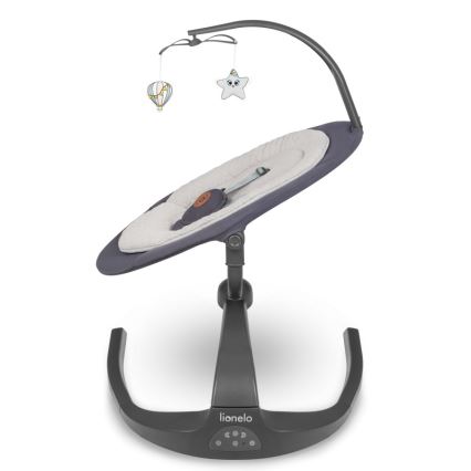 Lionelo - Lasten keinu RINA melodialla, 4xAA, Grey Concrete + kaukosäädin