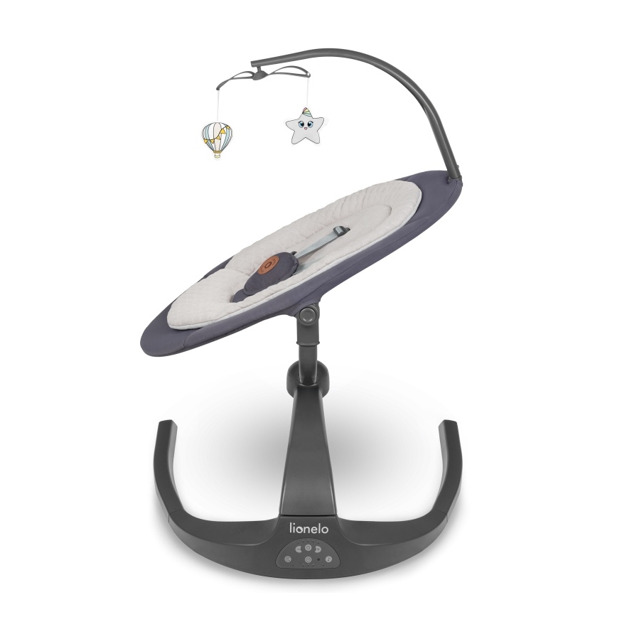 Lionelo - Lasten keinu RINA melodialla, 4xAA, Grey Concrete + kaukosäädin