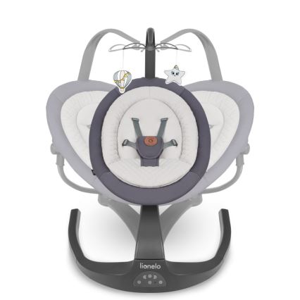 Lionelo - Lasten keinu RINA melodialla, 4xAA, Grey Concrete + kaukosäädin