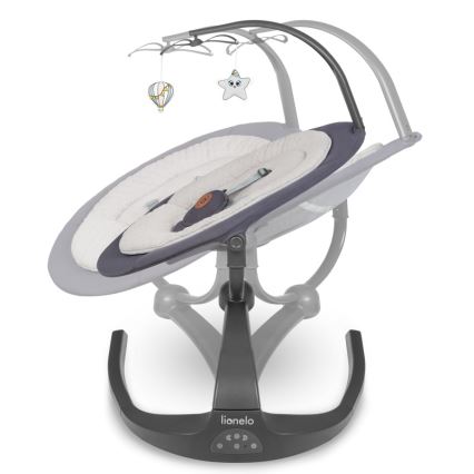 Lionelo - Lasten keinu RINA melodialla, 4xAA, Grey Concrete + kaukosäädin