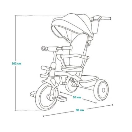 Lionelo - Lasten kolmipyörä BERRY Grey Stone
