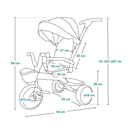 Lionelo - Lasten kolmipyörä HAARI musta/monivärinen