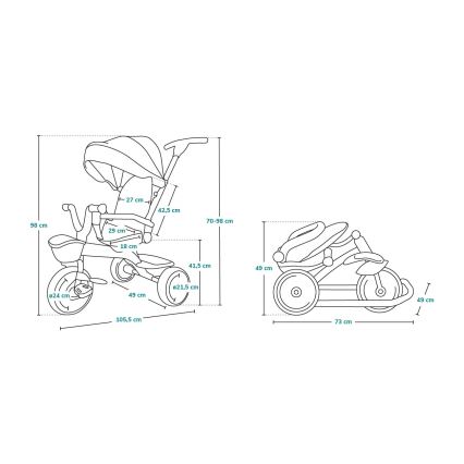 Lionelo - Lasten kolmipyörä TRIS vaaleanpunainen/harmaa
