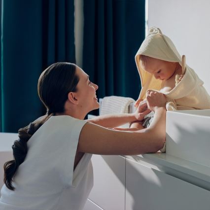 Lionelo - Lasten musliinihuppupyyhe, hiekanvärinen