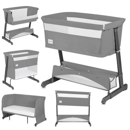 Lionelo - Lasten pinnasänky 5-in-1 THOMI PLUS Grey Concrete