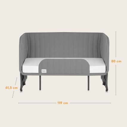 Lionelo - Lasten pinnasänky 5-in-1 THOMI PLUS Grey Concrete