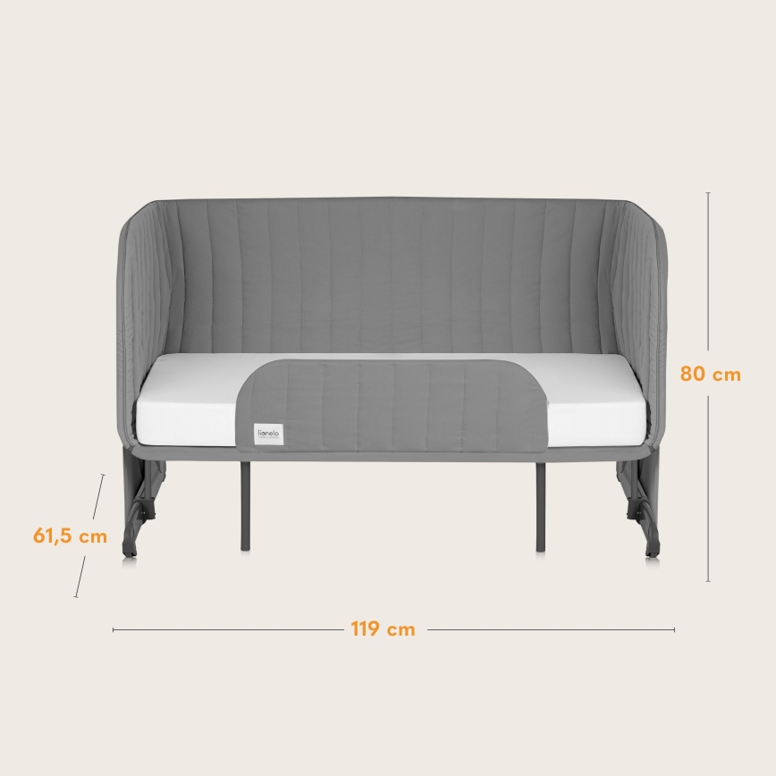 Lionelo - Lasten pinnasänky 5-in-1 THOMI PLUS Grey Concrete