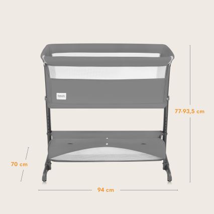 Lionelo - Lasten pinnasänky 5-in-1 THOMI PLUS Grey Concrete