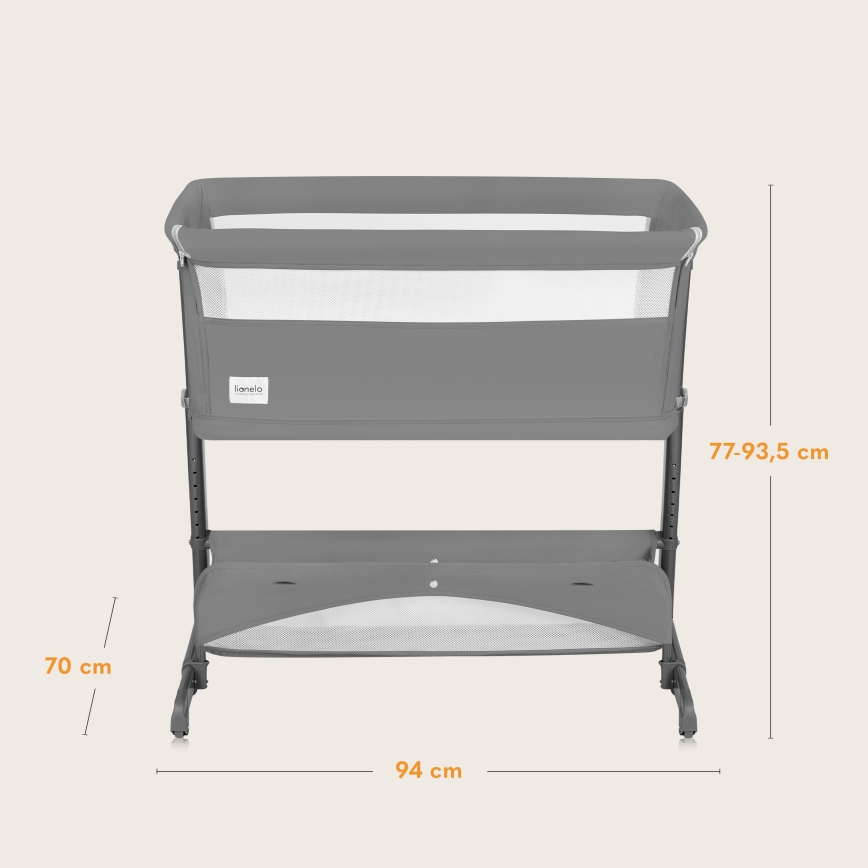 Lionelo - Lasten pinnasänky 5-in-1 THOMI PLUS Grey Concrete