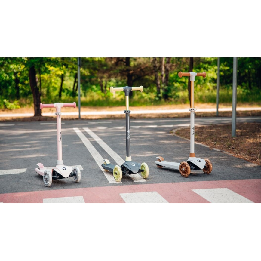 Lionelo - Lasten potkulauta JESSY 3xAA harmaa/vihreä