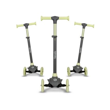 Lionelo - Lasten potkulauta JESSY 3xAA harmaa/vihreä