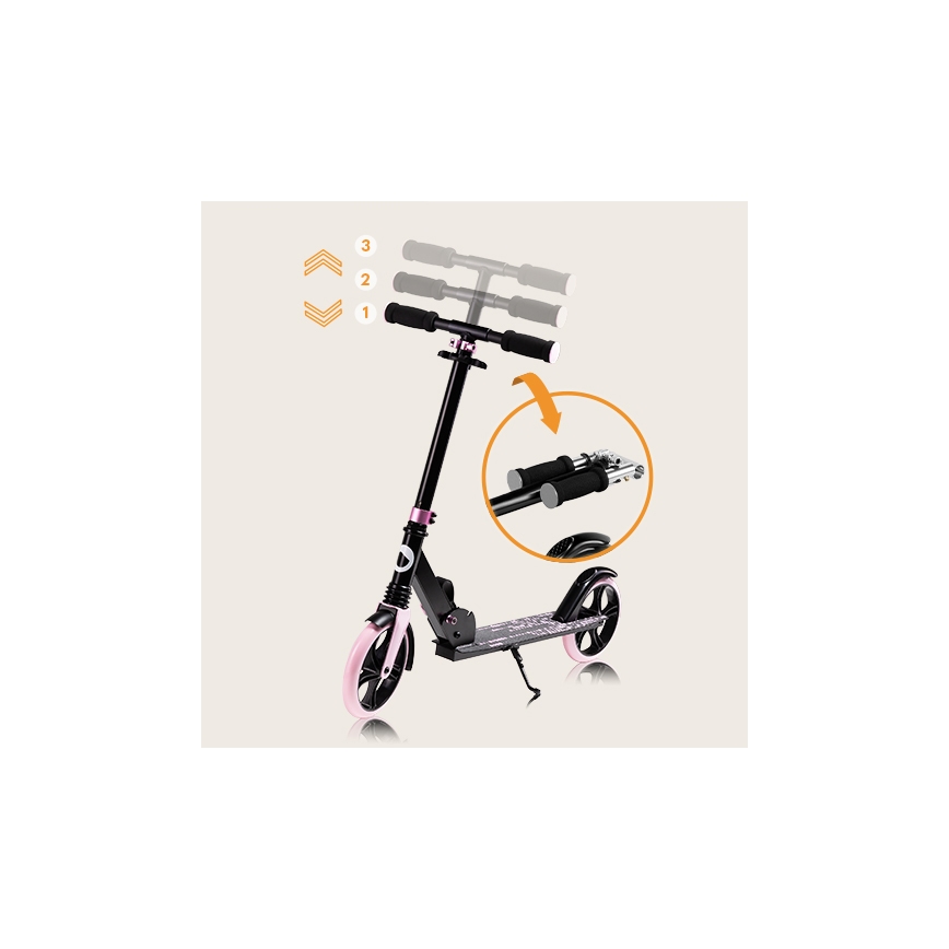 Lionelo - Lasten potkulauta LUCA musta/vaaleanpunainen