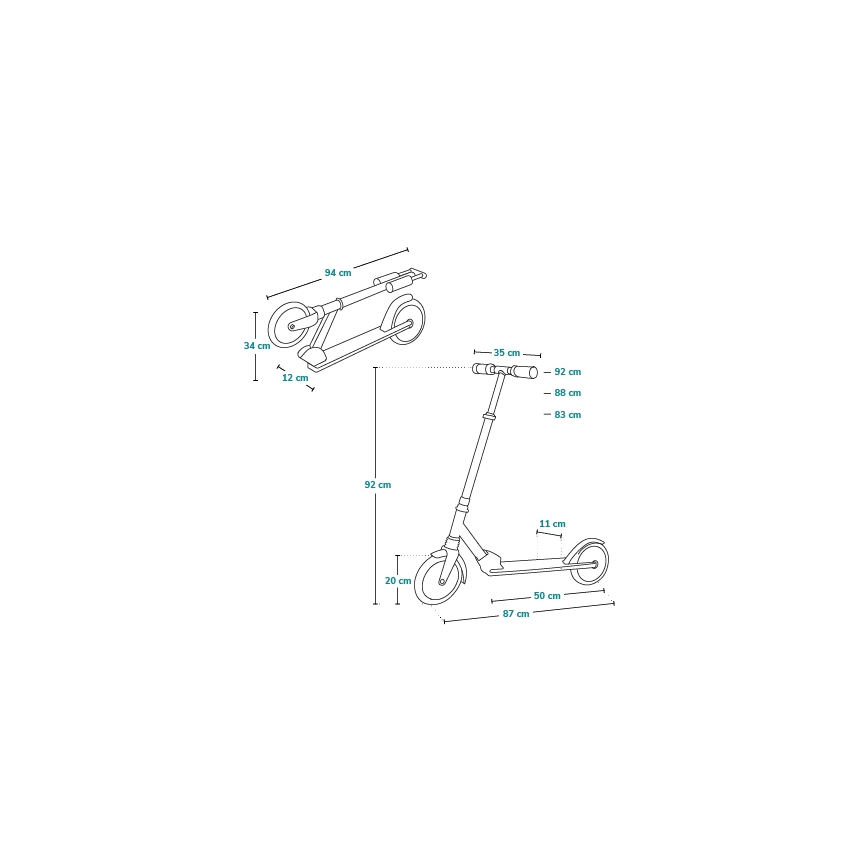 Lionelo - Lasten potkulauta LUCA musta/vaaleanpunainen