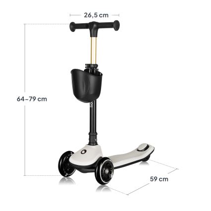 Lionelo - Lasten potkulauta MEY 3xAAA Beige Sand