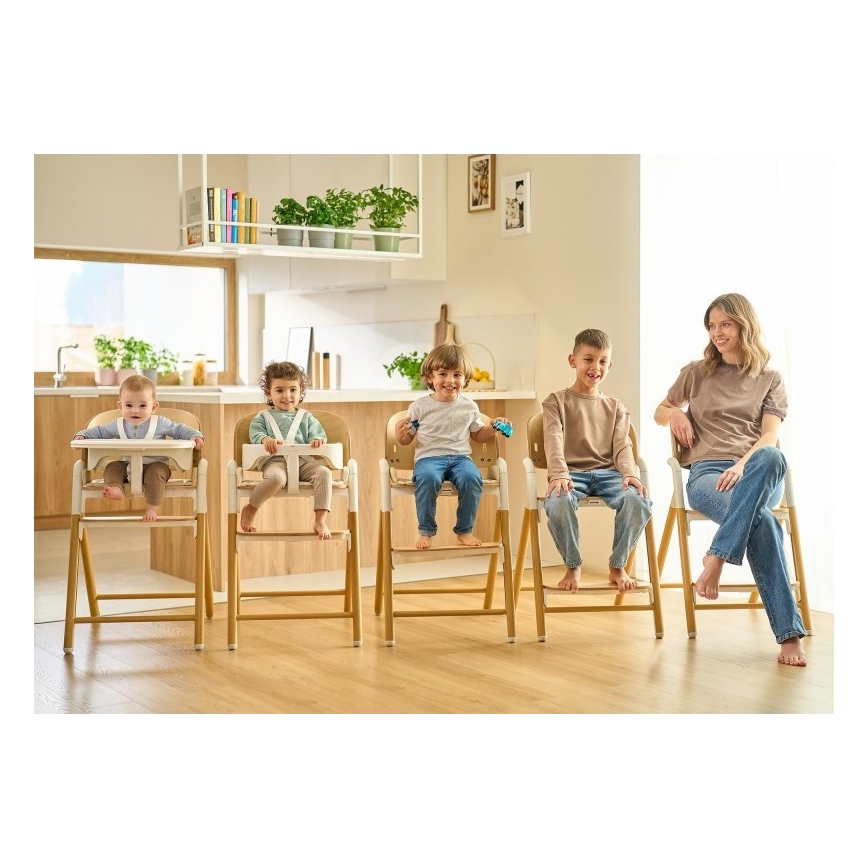 Lionelo - Lasten ruokatuoli 3-in-1 CELIA Harmaa puu