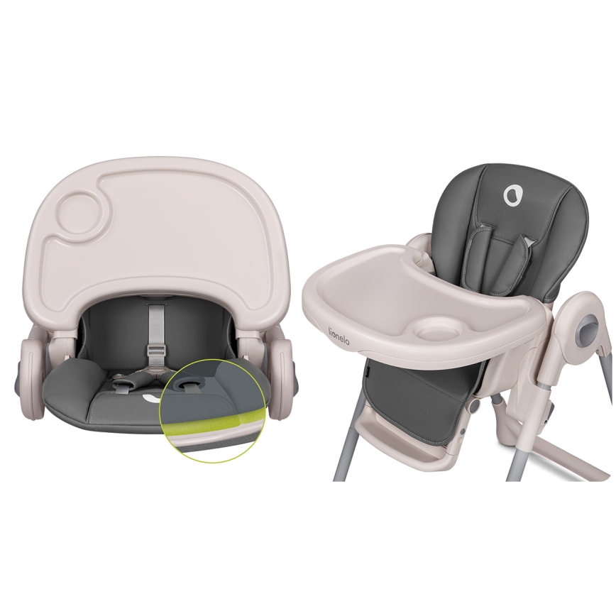 Lionelo - Lasten ruokatuoli ZANNA harmaa
