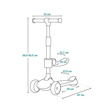 Lionelo - Lasten skootteri 2in1 FRANKY vaaleanpunainen