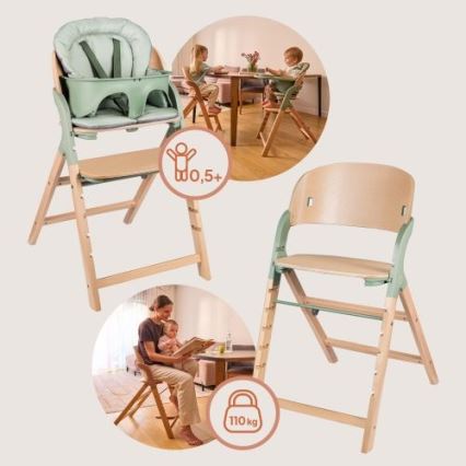 Lionelo - Lasten syöttötuoli 3-in-1 MEGAN Green Wood