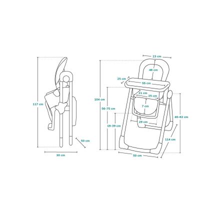 Lionelo - Lasten syöttötuoli LINN PLUS valkoinen/beige