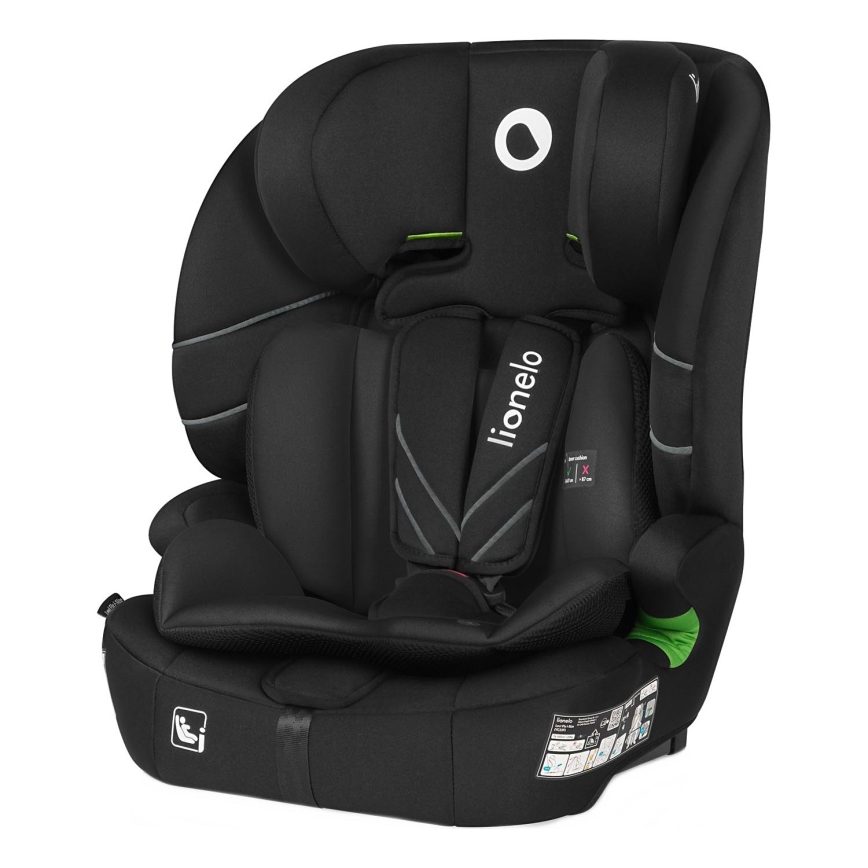 Lionelo - Lasten turvaistuin LEVI FIX i-Size 76-150 cm Musta Carbon