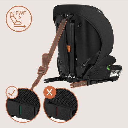 Lionelo - Lasten turvaistuin LEVI FIX i-Size 76-150 cm Musta Carbon