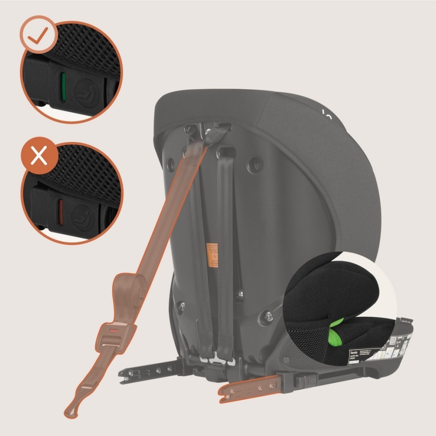 Lionelo - Lasten turvaistuin LEVI FIX i-Size 76-150 cm Musta Carbon