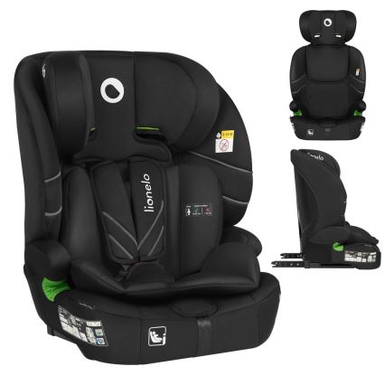Lionelo - Lasten turvaistuin LEVI FIX i-Size 76-150 cm Musta Carbon