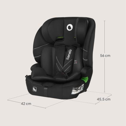 Lionelo - Lasten turvaistuin LEVI FIX i-Size 76-150 cm Musta Carbon