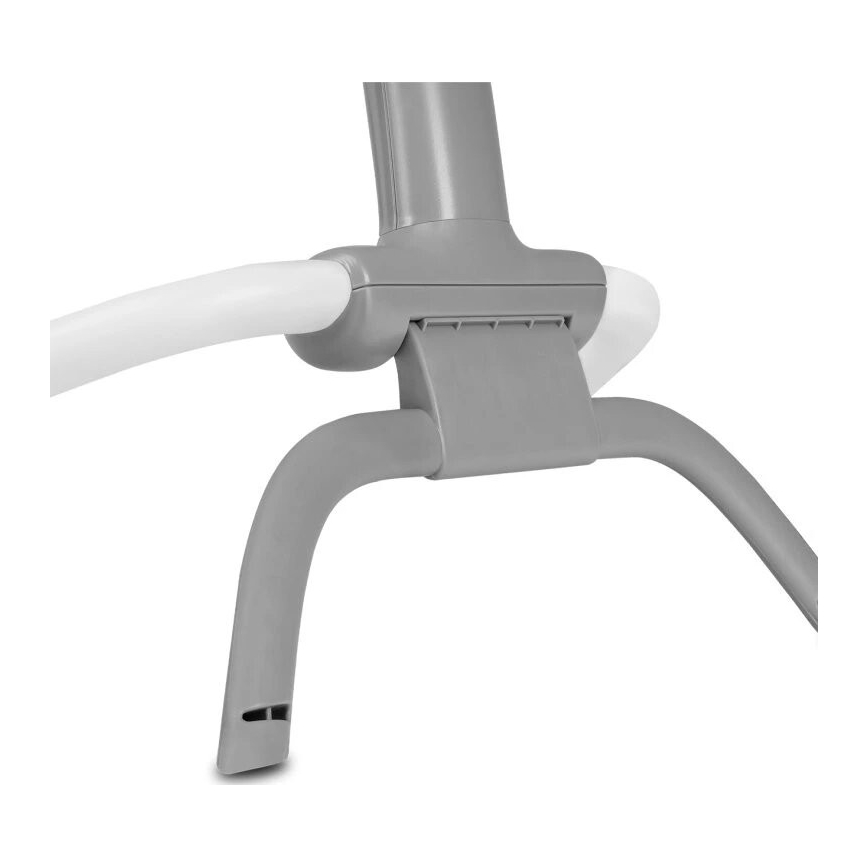 Lionelo - Lasten värisevä keinu melodialla PASCAL 2xAA harmaa/turkoosi