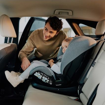 Lionelo - LAVENDER i-Size kääntyvä turvaistuin jalustalla 76-150 cm Grey Stone