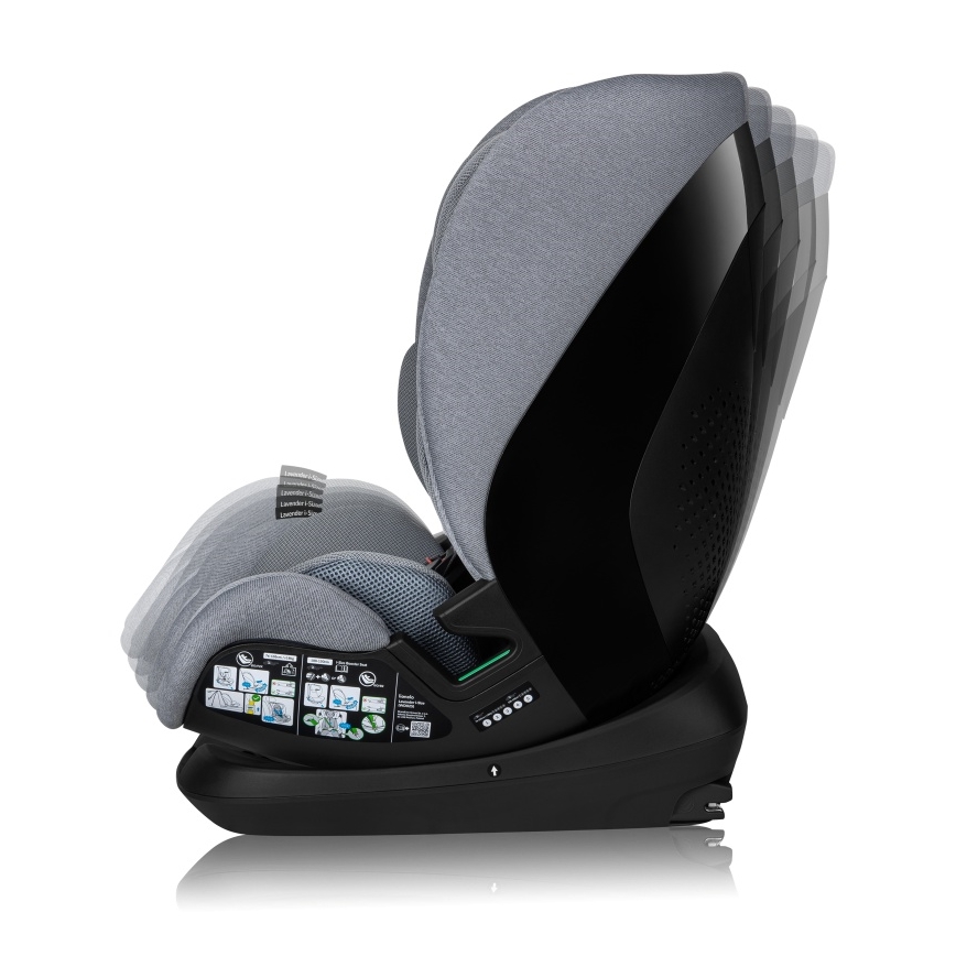 Lionelo - LAVENDER i-Size kääntyvä turvaistuin jalustalla 76-150 cm Grey Stone
