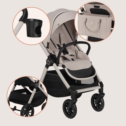 Lionelo - LAYLA 2-in-1 yhdistelmävaunut, beige (hiekka)