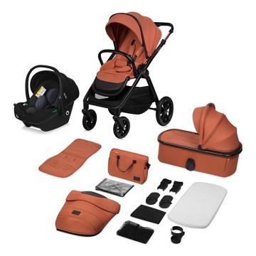 Lionelo - LAYLA 3-in-1-yhdistelmävaunu, ruosteenruskea