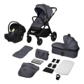 Lionelo - LAYLA 3-in-1 yhdistelmävaunut Grey Stone