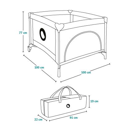 Lionelo - Leikkiaita MILLE harmaa/vihreä