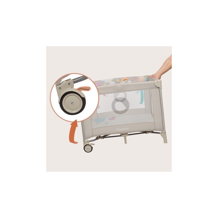 Lionelo - Leikkikehä MILLE PLUS harmaa/beige