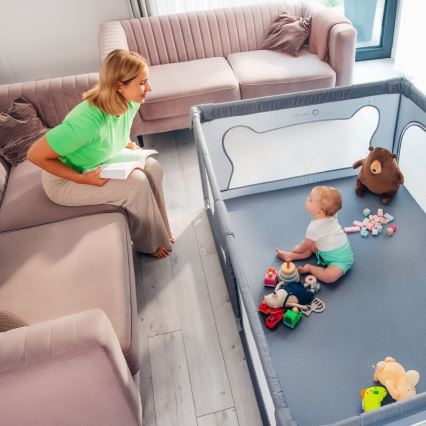 Lionelo - Leikkikehä WILLOW harmaa