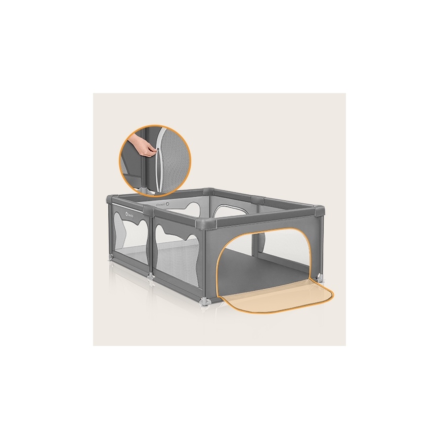 Lionelo - Leikkikehä WILLOW harmaa